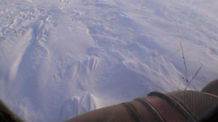 Aterrizaje del helicóptero en el punto de partida - Expedición Polo Norte Geográfico - 2002