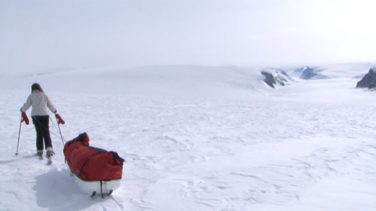Bajada de un glaciar en el casquete polar Penny - Expedición al Casquete Polar Penny - 2009
