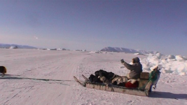 Comienzo de la travesía en trineo de perros - Expedición Thule - 2004
