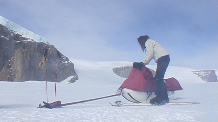 Parada de descanso durante la jornada de esquí - Expedición al Casquete Polar Penny - 2009